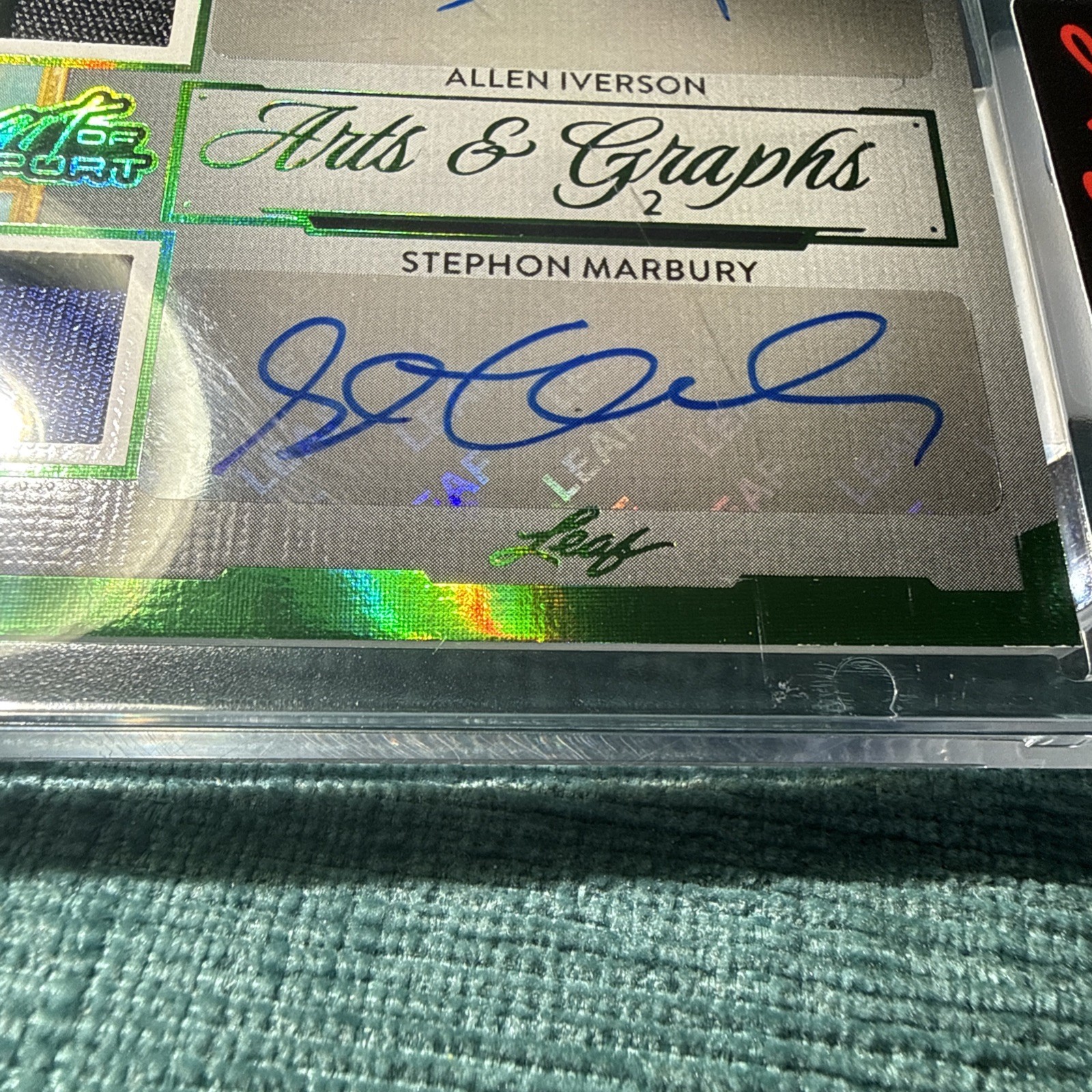 2026 Leaf Art of Sport Iverson/Marbury Dual Game Used Jersey Relics SSP Auto /3 view 7