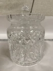 Waterford Cut Crystal Lismore Biscuit Barrel Covered Jar With Lid Vintage