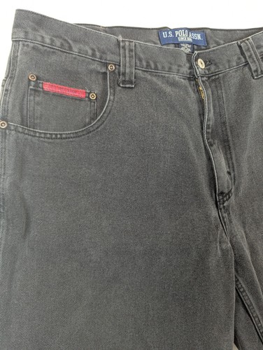 VTG US Polo Assn. Carpenter Jean Shorts Black Denim Men’s Size 40 - Picture 6 of 11