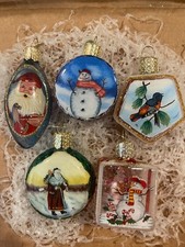 23) Merck old world vintage miniature inside art Christmas ornaments