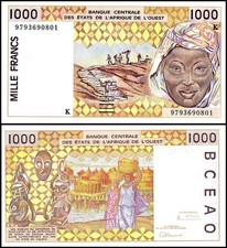 West African States - Senegal 1000 Francs, 1997, P-711Kg, UNC