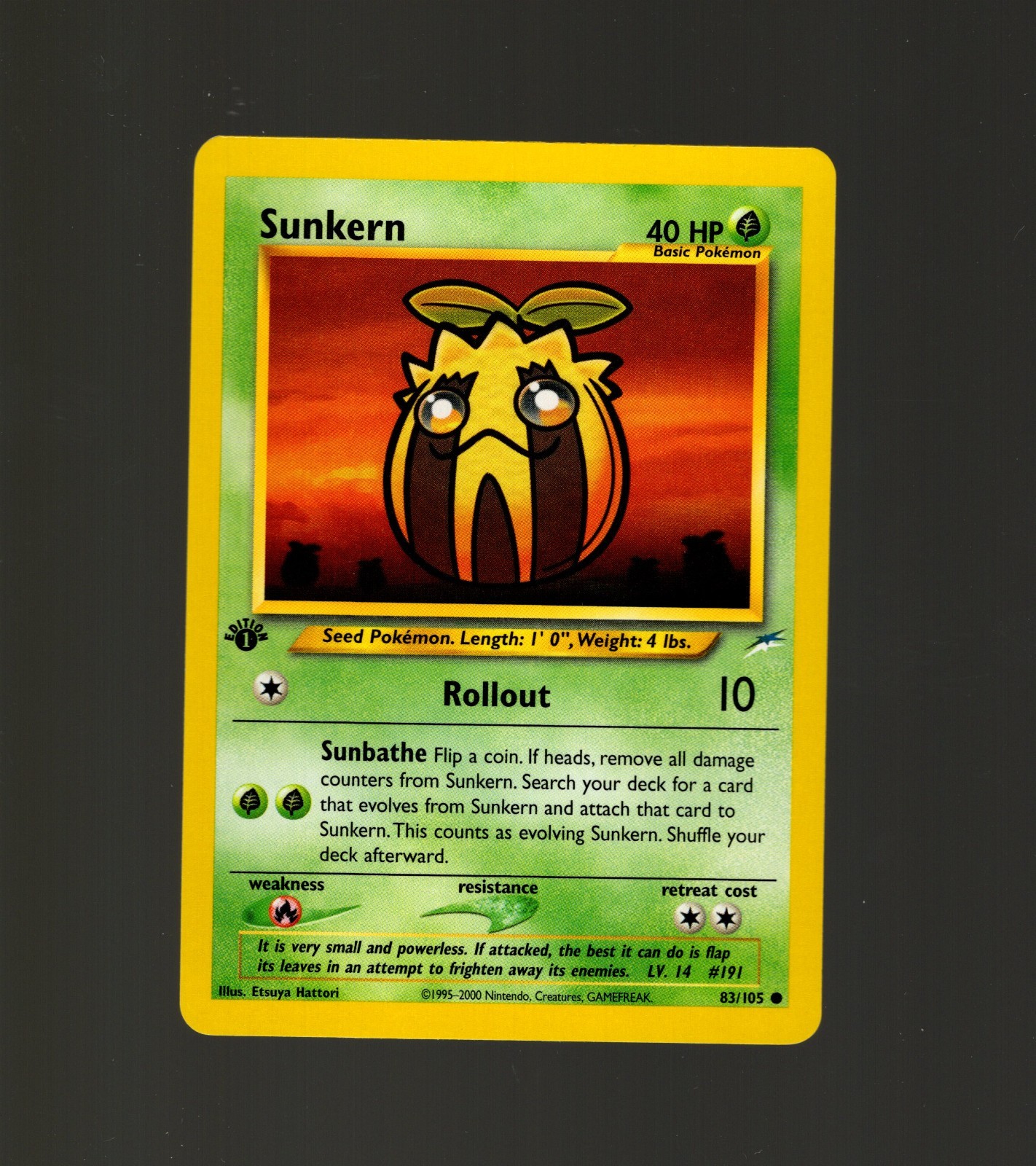 Pokémon Sunkern 1st Edition 83/105 Neo Destiny 2002 Pokemon Common Card NM-MT