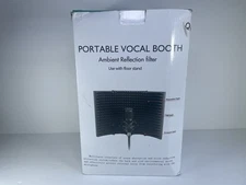 Studio Recording Microphone Isolation Shield with Pop Filter and Metal Tripod