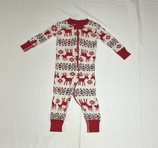 Hanna Andersson Unisex Kids 12-18 Months Dear Deer One Piece Long John Pajamas
