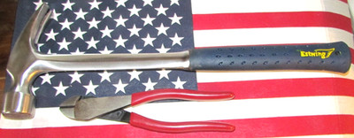 Estwing Long 15 5/8'' Straight Claw Hammer E3-22SM  22oz & Klein 8'' Wire Cutters