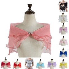 Graceful Wedding Cape Solid Color Shawl Dress Cover Up for Evening Party