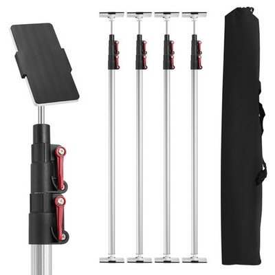 10FT Dust Barrier Poles 4 Pack withCarry Bag, Stainless Steel Retractable Zip...