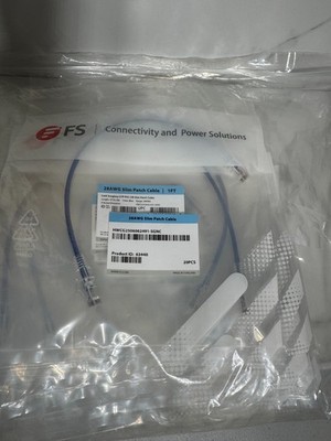 20 Pack Panduit UTP28SP1BU Patch Cord Cat 6 28 AWG UTP Copper 1 ft Blue