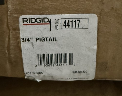 #ad Ridgid 44117 RIDGID Logo 3 4 In. Pigtail Assembly K 6200 K 750 K 750R K 7500 New $65.00