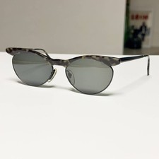 Vintage French Brown Black Brow Line Sunglasses Very Good Unisex 5.5in 14cm Wi