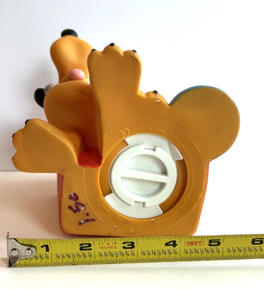 VINTAGE Walt Disney Pluto Red Doghouse Coin Bank w/plug - Image 3 of 3