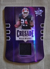 Willis McGahee 2005 Leaf Rookies & Stars CRUSADE diecut Game Worn Jersey Card...