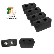 4 Pack Reinforced Rubber Dock Bumper 6” x 3.25” x 3” inch - Molded Rectangle ...