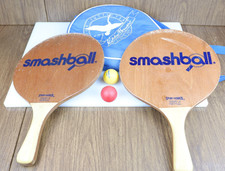 Vintage Smashball Paddles w/ Balls and Eddie Bauer Zippered Case - Set of 2