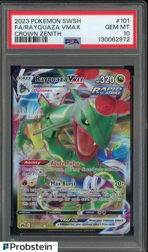2023 Pokemon SWSH Crown Zenith #101 FA Rayquaza VMAX PSA 10 GEM MINT