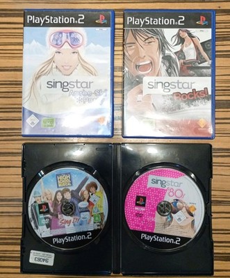 4 x Playstation 2 PS2 Karaoke Singstar Rocks, '80s, Highschool Musical, Pop Hits