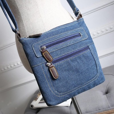 Jeanstasche tragbar modern stabil mehrere Taschen Einkaufstasche Reißverschluss Aufbewahrung