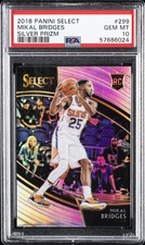 2018 PANINI SELECT SILVER PRIZM #299 MIKAL BRIDGES ROOKIE RC PSA 10