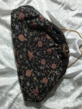 Beautiful Black Floral Beaded Clutch Bag, Unique And Elegant