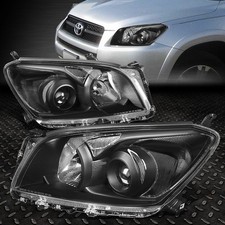 PARA 09-12 TOYOTA RAV4 CARCASA NEGRA PROYECTOR ESQUINA TRANSPARENTE FAROS FAROS FAROS