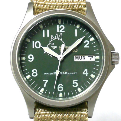 SEIKO ALBA My Neighbor Totoro V743-8000 Luminous DayDate Men's Field Watch Japan