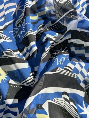 Vintage Deadstock 100% Silk Chiffon Fabric By The Yard Width 55''