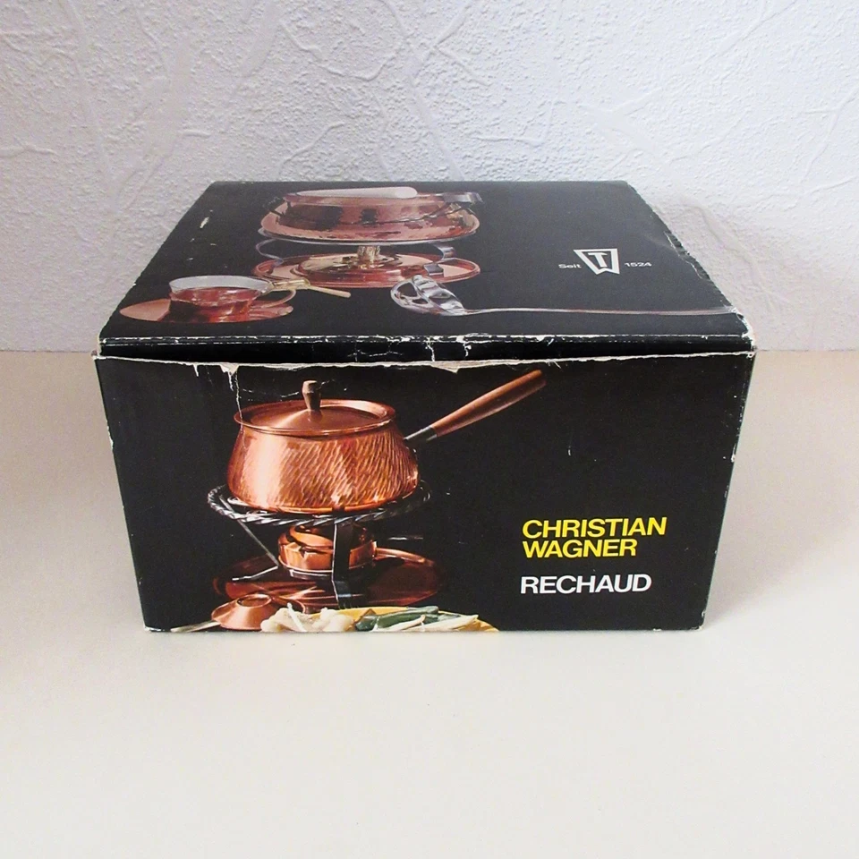 Rechaud Eisengestell Spiritusbrenner Kupfer Fondue "Royal" Chr. Wagner in OVP - Bild 4 von 4