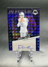 2025 Mosaic Football DANIEL CARLSON In Focus Signatures Blue Prizm SP /99