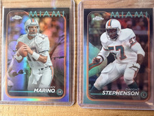 2024 Topps Chrome Dan Marino & Dwight Stephenson Refractor 2 Card Lot