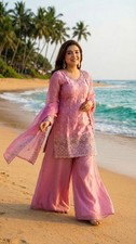 Women's Suit Set With Embroidery Beads Work Dupatta