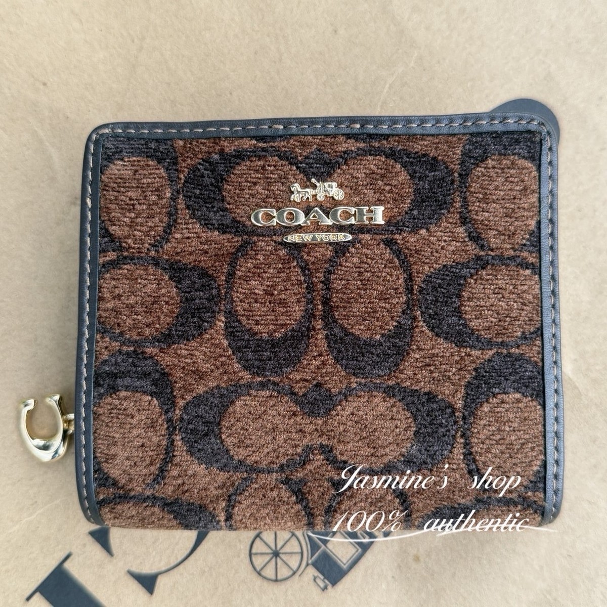 NWT Coach Snap Wallet In Signature Chenille CCQ32 | eBay