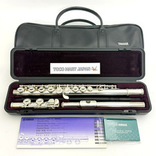 YAMAHA YFL-221 Student Flute Nickel Silver Plated Used w/ Hard Case Bag B0137