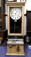 Antique Solid Oak Double Fusee International Time Recorder - Working