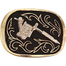 Rare New Vtg Spaulding Rogers Tattoo Machine Artist S R Gun 1970s Belt Buckle