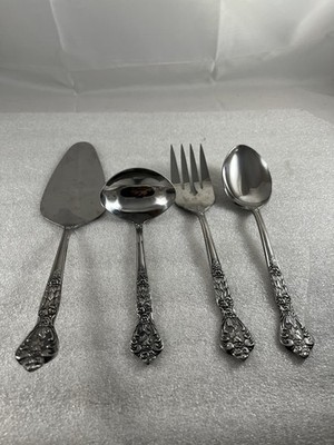 Versailles MSI Japan Stainless Flatware 4 Serving Set Vtg Ladle Fork Cake Spoon