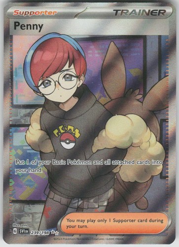 Pokemon Penny 239/198 Scarlet & Violet Base Set Holofoil Ultra Rare NM