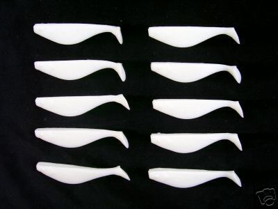 4" White shad bodies 10 pack - Picture 1 of 1