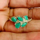 HSN Colleen Lopez Sterling Silver Sakota Emerald & White Zircon Ring Size 8 — photo 5