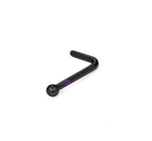 Men's Women Titanium L-Shape Bend Nose Stud Bar Pin Bone Cartilage Piercing - Picture 3 of 6