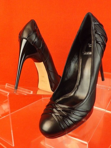 NIB CHRISTIAN DIOR BLACK LEATHER KARENINA RUNWAY PUMPS 39.5 - 第 7/12 張圖片
