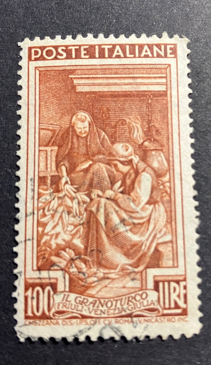 100 Lire Poste Italiane 1950 IL Granoturco Friuli Venezia Giulia