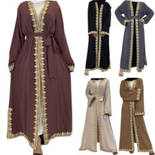 Ramadan Women Turkey Muslim Open Cardigan Dress Islamic Arab Robe Kaftan Kaftan