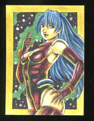 T.Breyer Unique Galaxy Girls Sketch By Dan Borgonos 1/1 #wee