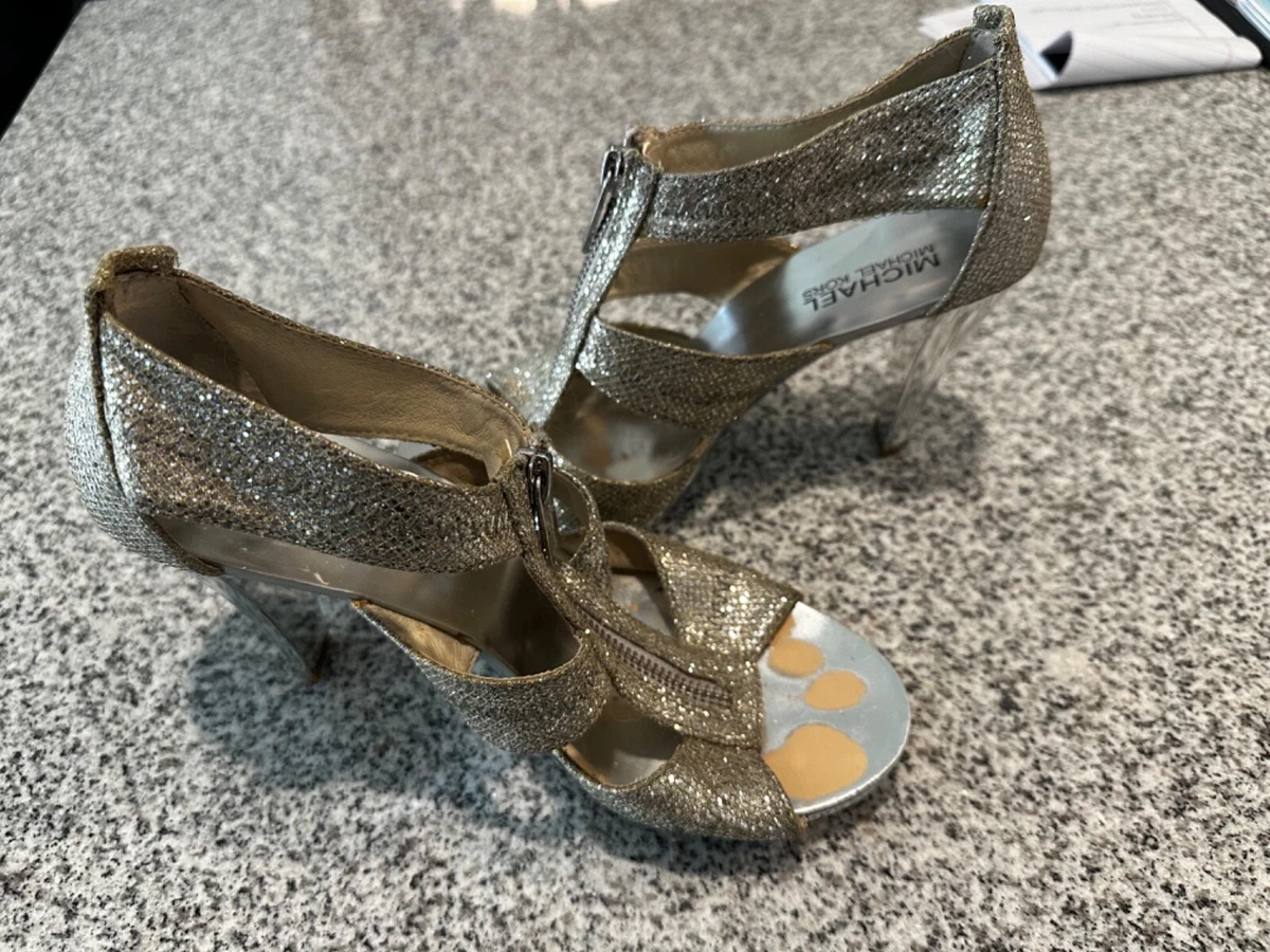 Michael kors silver glitter best sale heels