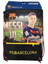 Messi Cinch Red Backpack Mochila Book Bag Gym drawstring Sack Fcb Barcelona