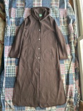 Vintage Geiger Austria Austrian Wool Long Coat Trench W Hood Women’s Size 40