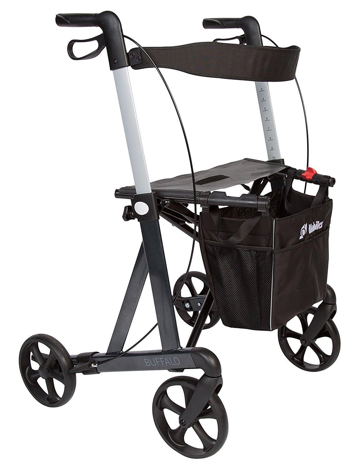 XXL Rollator Leichtgewichtrollator Softräder Gehhilfe Buffalo faltbar bis 200 kg