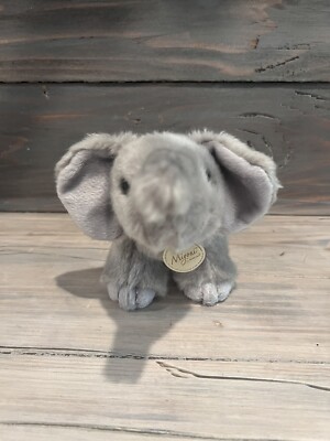 Miyoni by Aurora Gray Elephant Stuffed Safari Animal Plush 9'' Soft  Toy With Tag