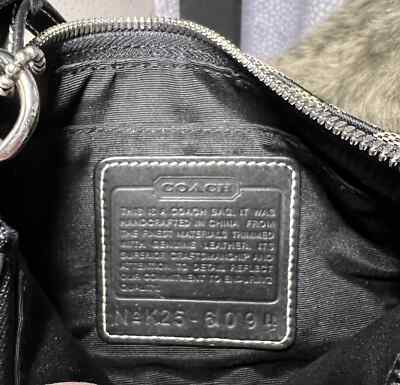 VTG Coach Signature Demi 6094 Black Leather Shoulder Bag Purse