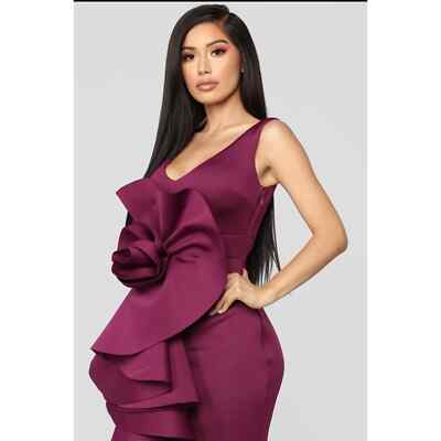 Eggplant/Purple Ruffle Formal Evening Gown - EUC | eBay
